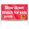poly bag yard slow down signs lawn watch for kids
