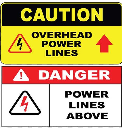 Caution Overhead Wires Danger Power Lines Safety Sign